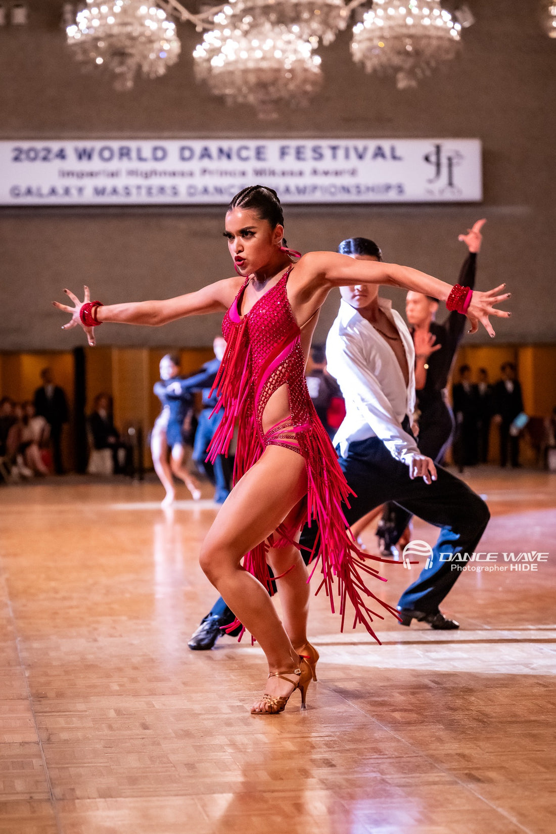 [M design] ビビッドピンク＆レッドフリンジ🦩