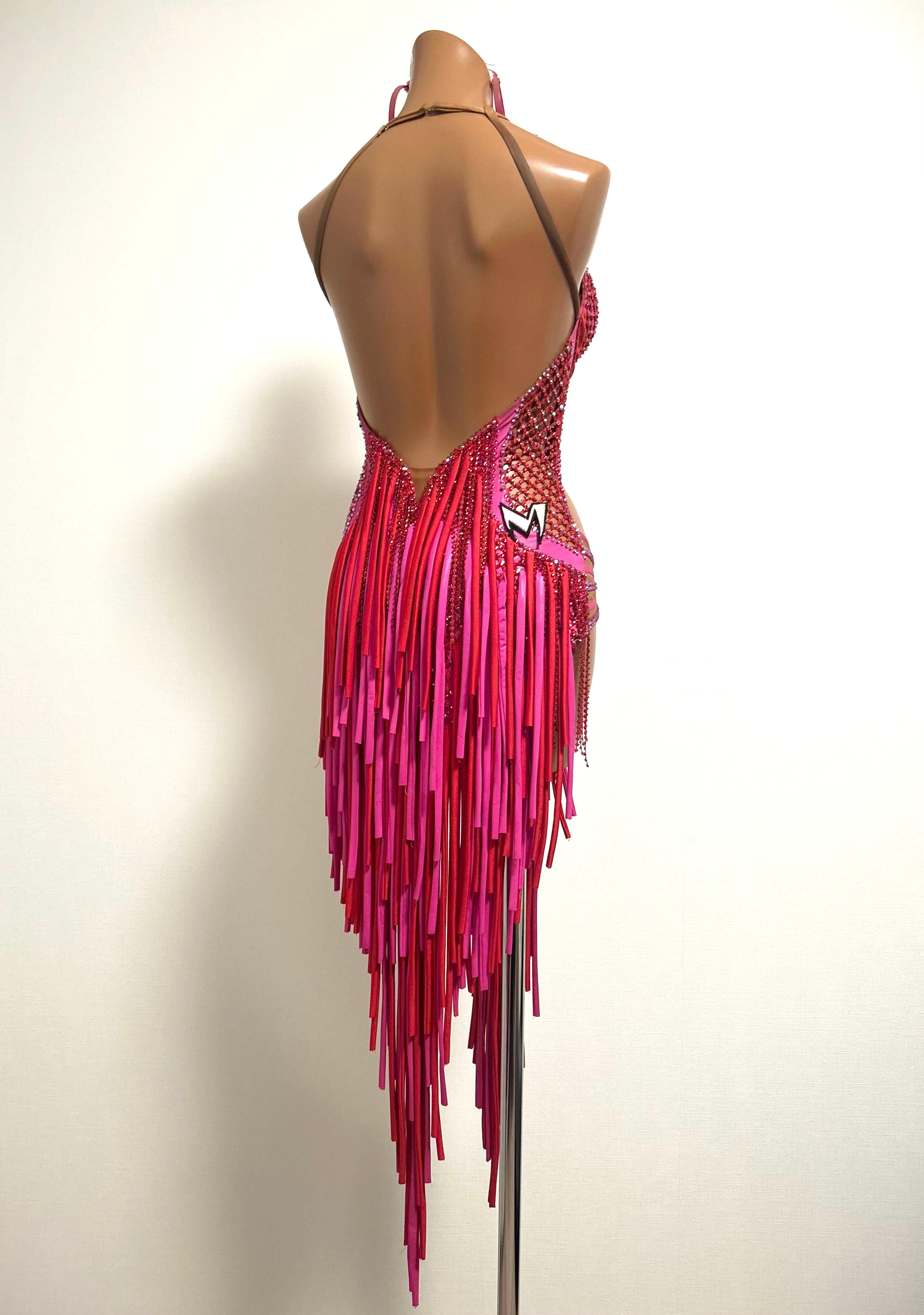 [M design] ビビッドピンク＆レッドフリンジ🦩