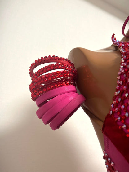 [M design] ビビッドピンク＆レッドフリンジ🦩