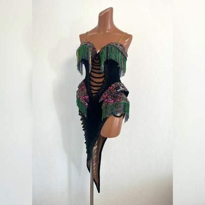 [Abraham Martinez] ダークグリーンフリンジ＆ブラックベロア💚🖤