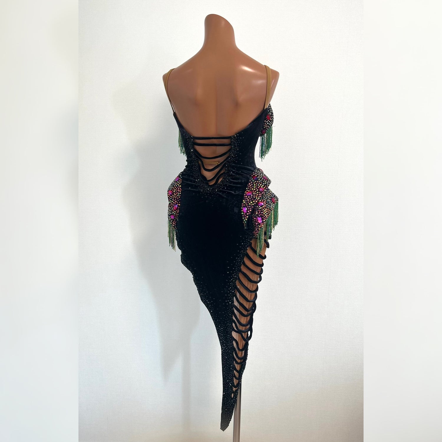 [Abraham Martinez] ダークグリーンフリンジ＆ブラックベロア💚🖤