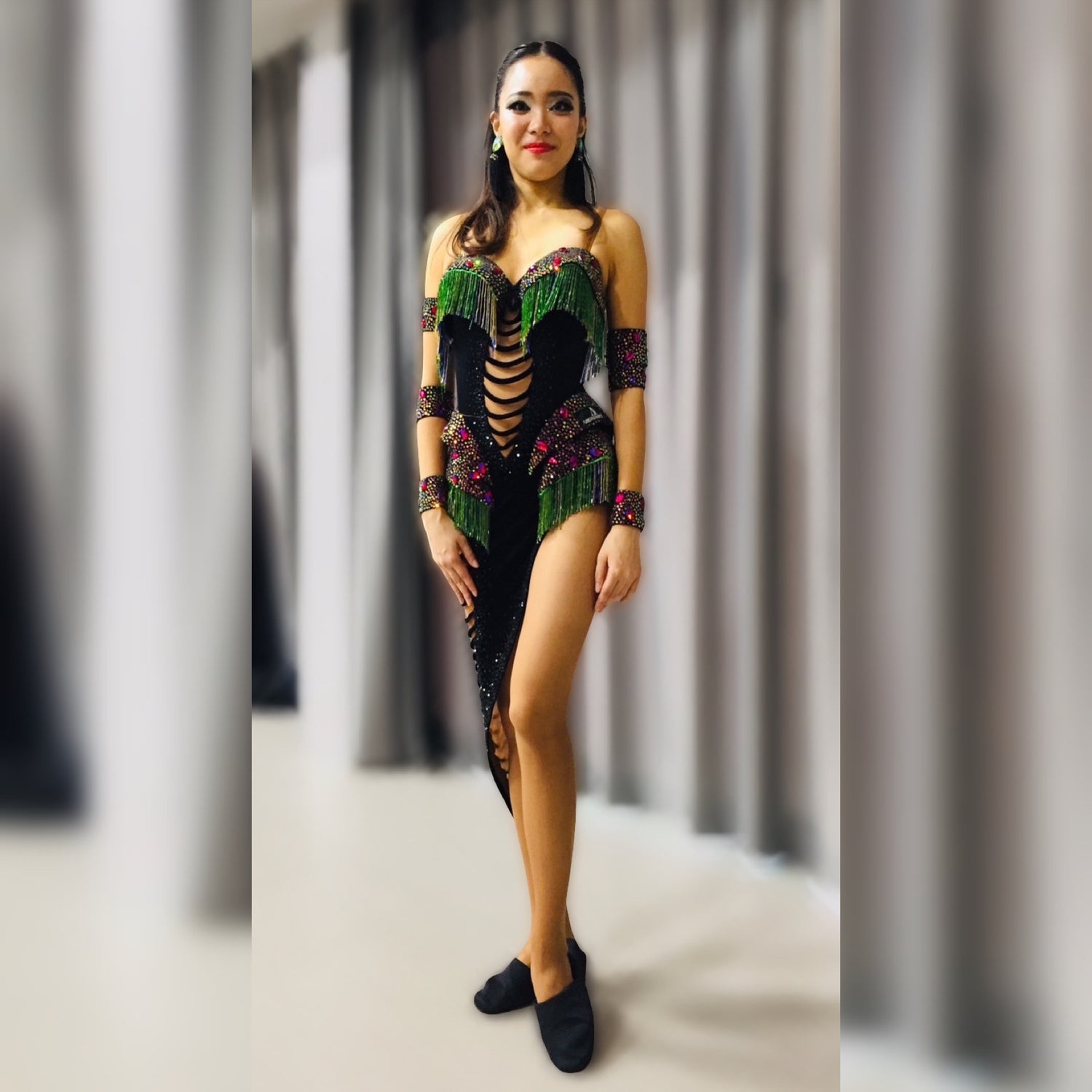 [Abraham Martinez] ダークグリーンフリンジ＆ブラックベロア💚🖤